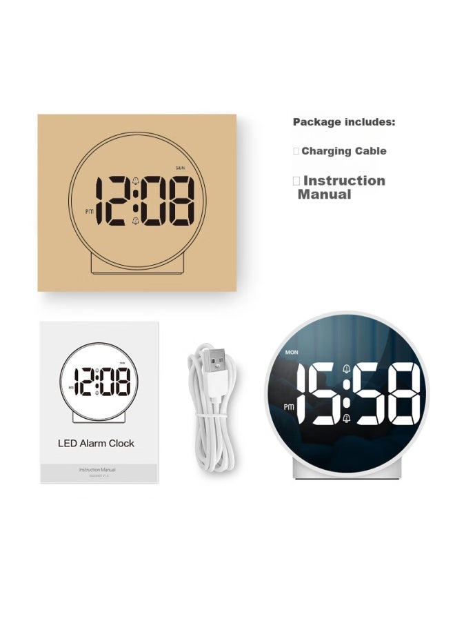 Hense Simple Desktop Electronic Clock, Creative Table Clock, Fashionable Alarm Clock, Bedroom Bedside Clock Ha816 Black - Image 4