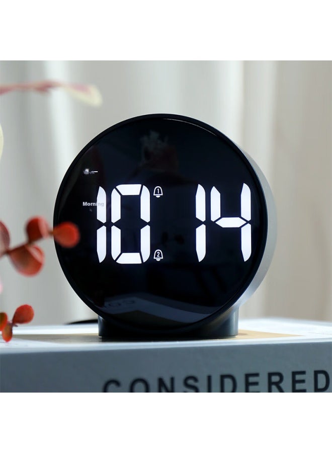 Hense Simple Desktop Electronic Clock, Creative Table Clock, Fashionable Alarm Clock, Bedroom Bedside Clock Ha816 Black - Image 1