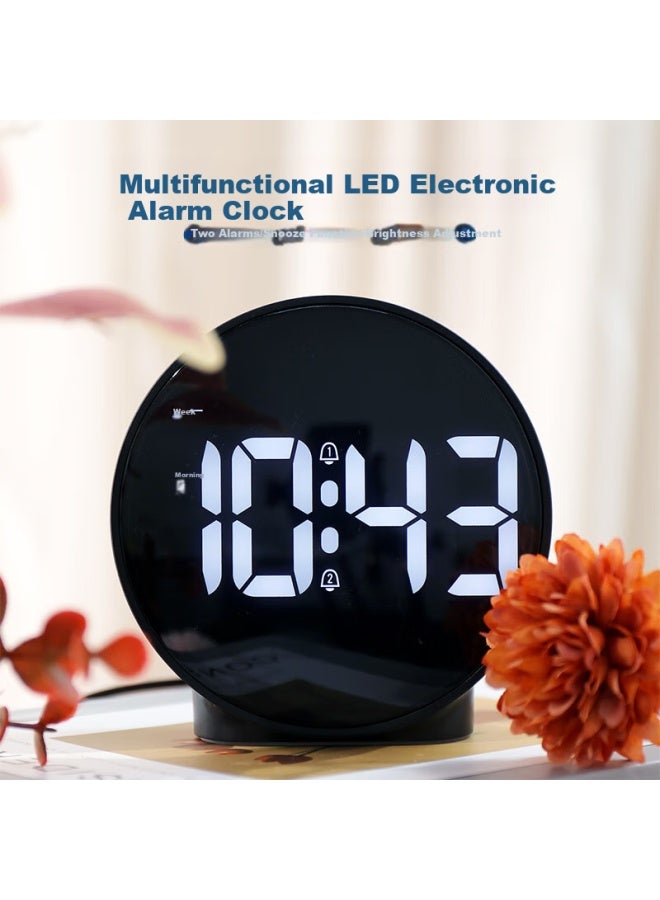 Hense Simple Desktop Electronic Clock, Creative Table Clock, Fashionable Alarm Clock, Bedroom Bedside Clock Ha816 Black - Image 2