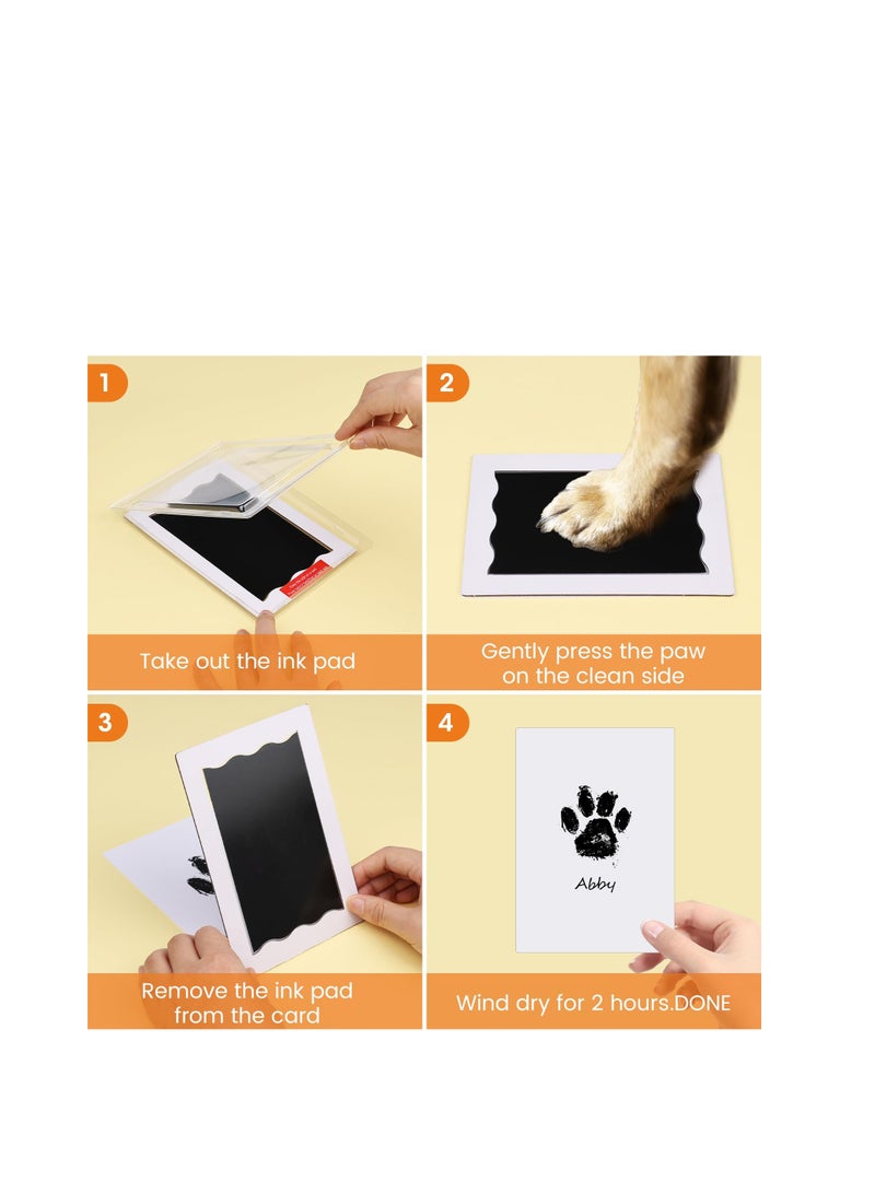 YACHIPET English: Clean Touch Pet Paw Print Kit - Non-Toxic Ink Pad for Dogs and Cats, Includes Cards for Keepsakes - Image 5