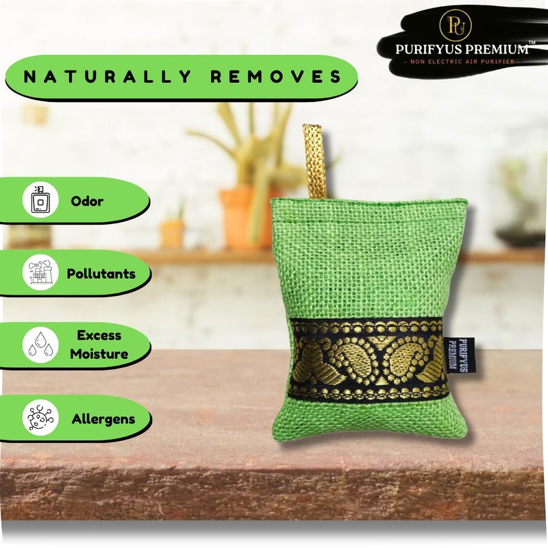 Purifyus Premium Purifyus Premium Green 100 gram Pack of 10 Activated Carbon Air Purifying Bag NonElectric Natural Odor Absorber for Car Clean and Fresh Indoor Air - Image 4