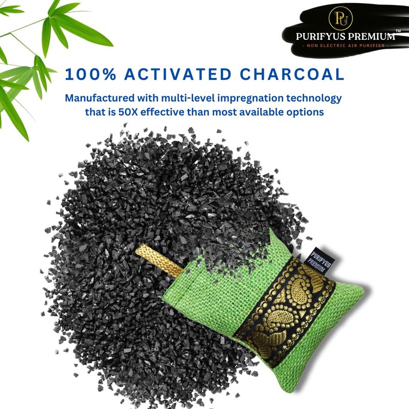 Purifyus Premium Purifyus Premium Green 100 gram Pack of 10 Activated Carbon Air Purifying Bag NonElectric Natural Odor Absorber for Car Clean and Fresh Indoor Air - Image 5