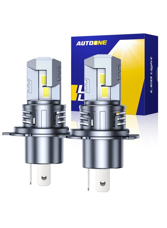AUTOONE H4/9003/HB2 Bulbs, 900% Brighter Fog Light 6000K Cool White with Cooling Fan, Plug-N-Play, Pack of 2 - Image 1