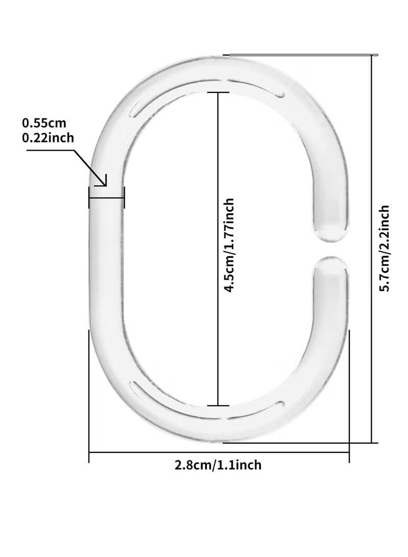 48 Pack Shower Curtain Ring Sliding Shower Curtain Ring Clamp Clear Plastic Curtain Ring Hook Bathroom Window Strip C Shape Anti-Rust Ring for Bathroom Shower, Dorm Bed Curtain Ring - Image 2