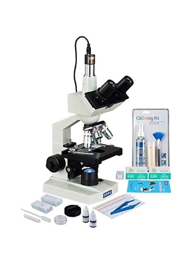 Arabest 40X-2500X Digital Camera LED Lab Microscope + Slide Preparation Kit + Blank Slides + Cleaning Kit  - Image 1