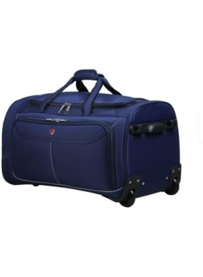 حقيبة سفر مخططة بعجلات دوارة 360° – تصميم عملي متين للحركة السلسة أثناء السفر - Image 1