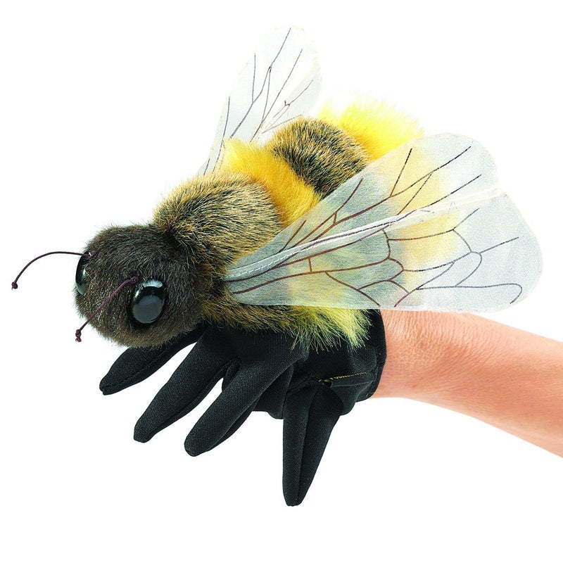 Folkmanis Honey Bee Hand Puppet Yellow Black 3028 - Image 3