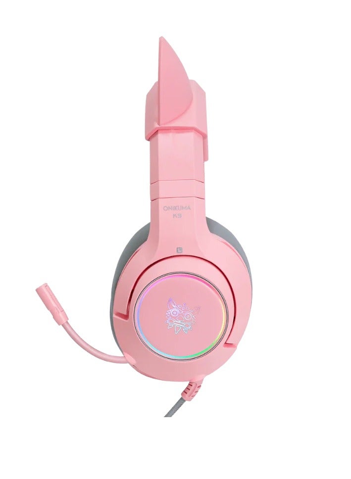 Gaming Headphones with Removable Cat Ears Over Ear Wired Headset with Mic - Image 4