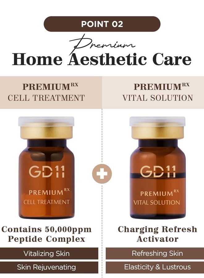 GD 11 مجموعة العناية بالبشرة المنزلية الفاخرة لتجديد البشرة | أمبولات مضادة للتجاعيد والشيخوخة للعناية بالمرونة، 3 أزواج (0.1 أونصة + 0.2 أونصة سائلة) - Image 3
