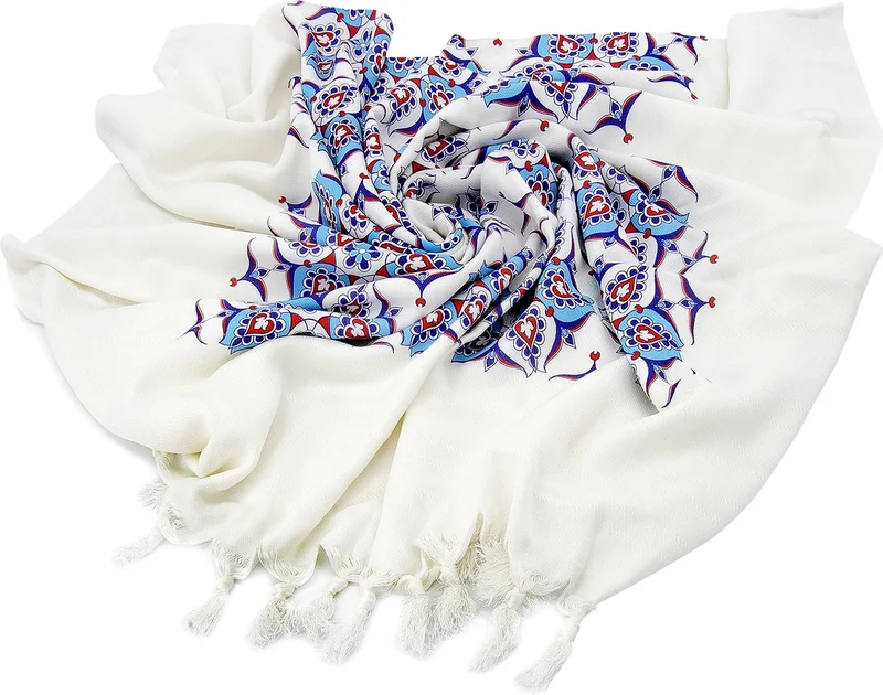 ايهفان اونلاين Anatolian Pattern Tile Printed Cotton Bamboo Peshtemal