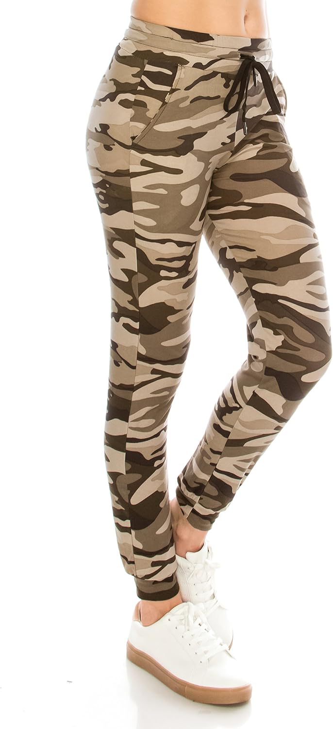 ALWAYS Women Drawstrings Jogger Sweatpants  Super Light Skinny Camo Soft Pockets Pants US M Tag LXL - Image 1