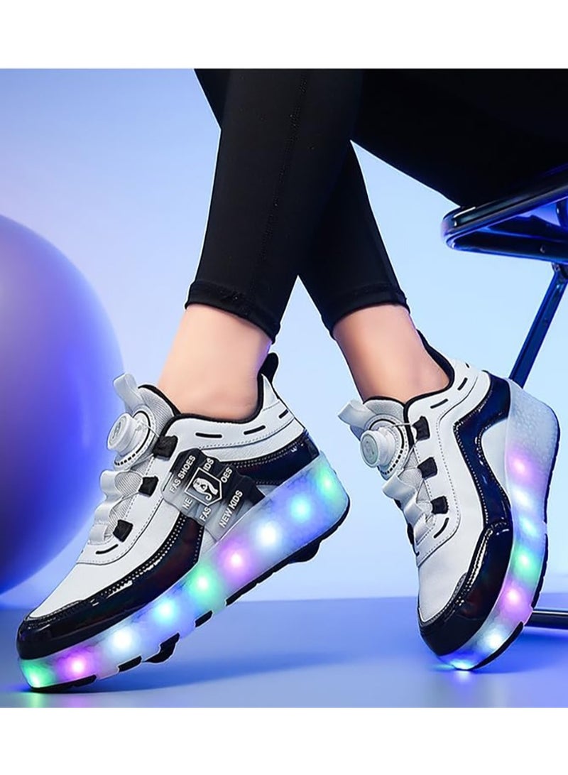 TAPIT Roller Skates Kids Roller Shoes Boys Girls Sneakers with Wheels Flashing Sport Sneaker Rechargeable Roller Skates Children's Gift (E) - Image 5