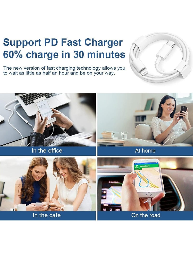 iPhone Fast Charger Lightning Cable 2-Pack USB-C to Lightning Cable (6.6Ft) Fast Charging Compatible with iPhone14/14 Plus/14 Pro/14 Pro Max/13/13pro/12/12 Pro/12 Pro Max/11/iPad - Image 4