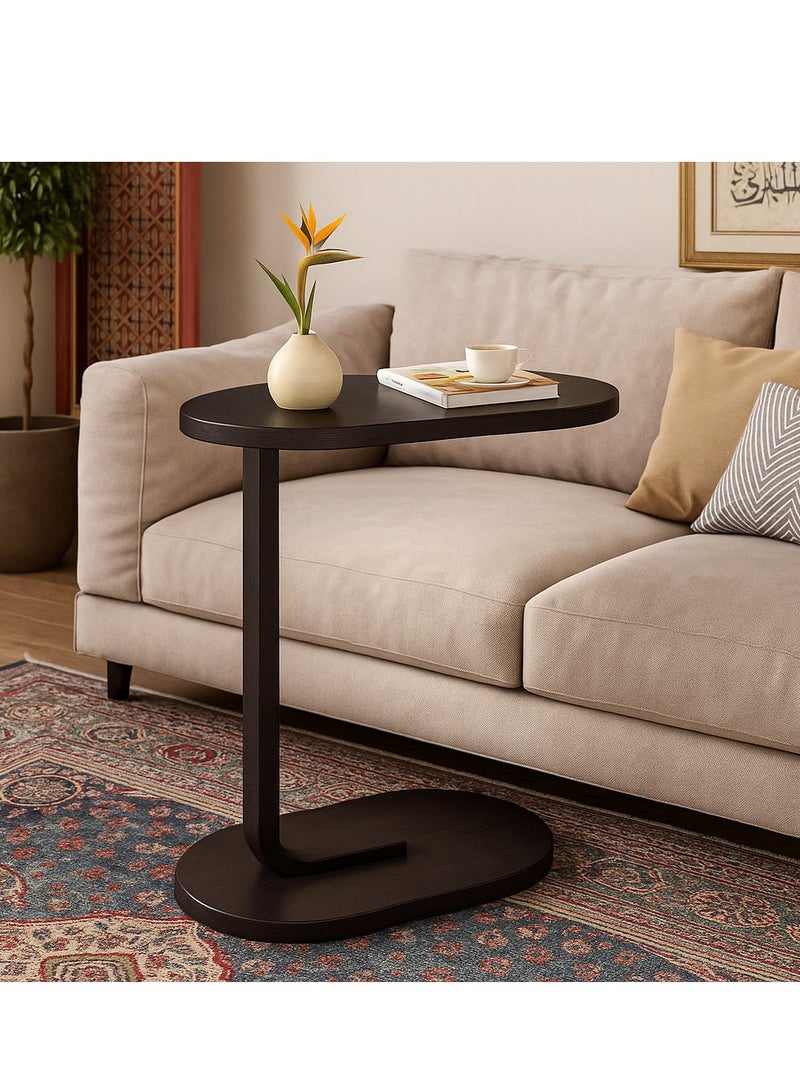 Bluejw C Shaped End Table Home Side Tables for Small Spaces，Sofa Side Table Small Coffee Table Anti-Rust Waterproof, End Tables for Living Room Bedroom Balcony Office (Black) - Image 4