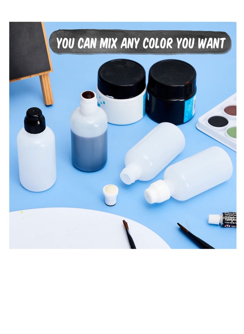 Generic - 6-Pack 2 Ounce Empty Paint Dabber Bottles with Sponge Tip Applicators - Refillable Graffiti Marker Mops for Wood, Plastic, and Cloth - Black and White Squeeze Dauber Set. - Image 1