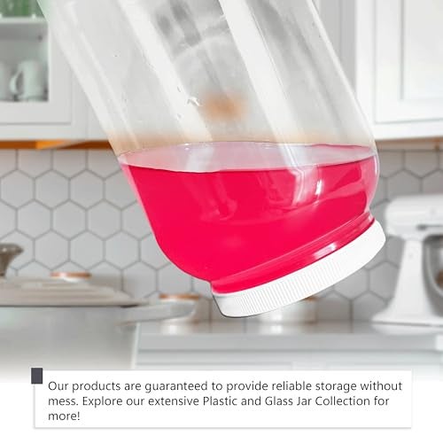 CLEARVIEW CONTAINERS Plastic Storage Shatter Proof Jars with Leak Proof Lids, BPA Free, Hand Wash Only (128oz, 1PK White) - Image 3