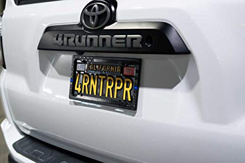 TACTILIAN American Flag License Plate Frame - Subdued 3D Embossed USA Flag in Black Gloss on Matte Finish for Car, Truck or SUV (Thin Blue Line) - Image 4