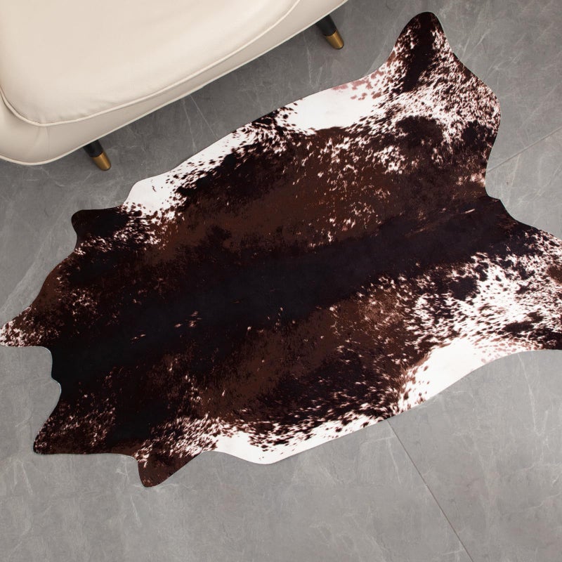 MACEVIA Faux Cowhide Rug Cute Cow Print Rugs Animal Area Carpet Western Decor for Living Room Bedroom Non-Slip 43.3" L x 29.5" W(3.6ft x 2.4ft) - Image 2