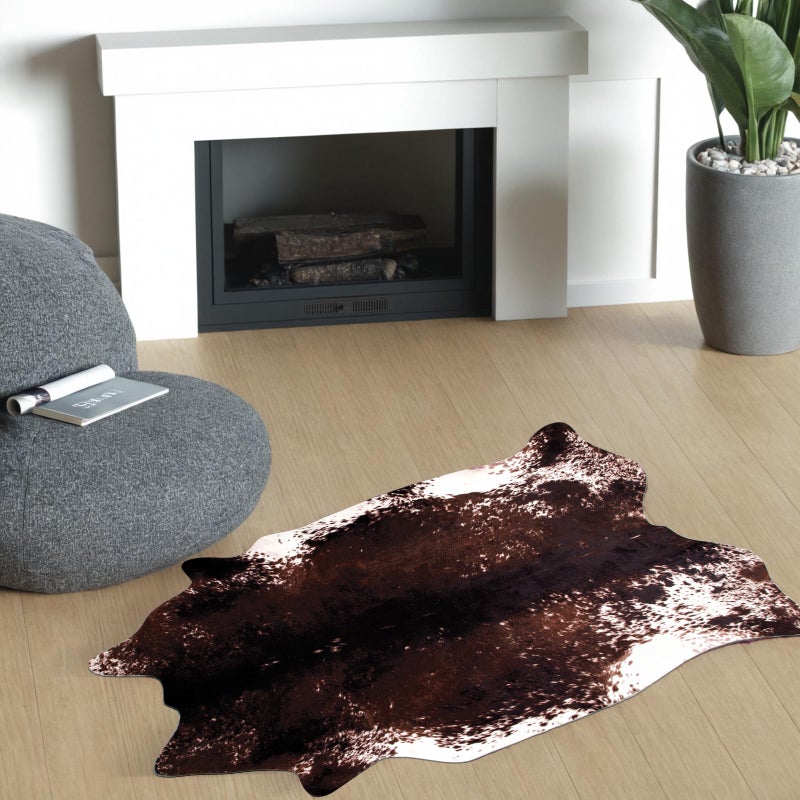 MACEVIA Faux Cowhide Rug Cute Cow Print Rugs Animal Area Carpet Western Decor for Living Room Bedroom Non-Slip 43.3" L x 29.5" W(3.6ft x 2.4ft) - Image 4