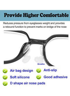 Depend 20 Pairs Eyeglass Nose Pads, Soft Silicone Adhesive Glasses, Anti-Slip Heighten Air Chamber Nose Pads, Design More Soft And Comfortable For Full Plastic Frames, Eyeglasses, Sunglasses  - Image 4