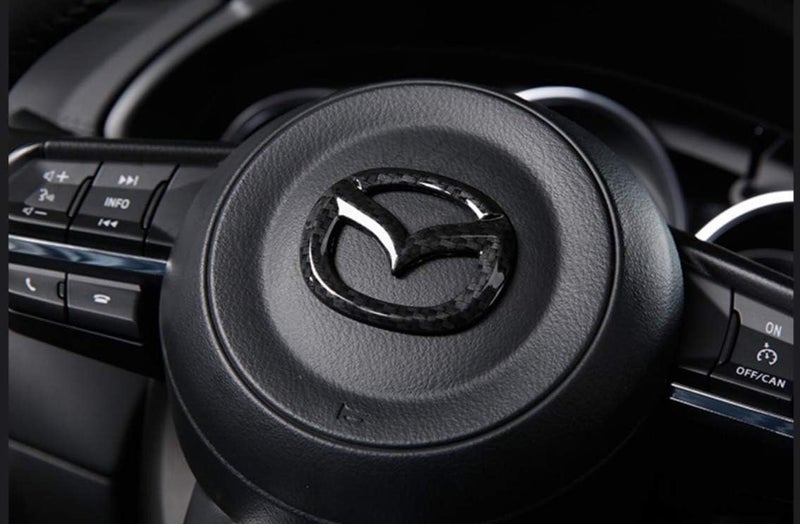 MAXDOOL Carbon Fiber Steering Wheel Cover Sticker Sequins Frame Trim for Mazda 3 6 CX-3 CX-5 CX-9 Interior Accessories (Carbon fiber) - Image 2