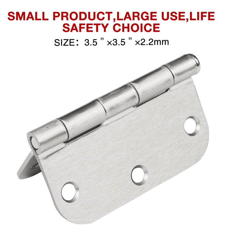 JIW 3 Pack Nickel Door Hinges Brushed Nickel 3 1/2 Interior Door Hinges Satin Nickel 3.5 Inch with 5/8 - Image 4