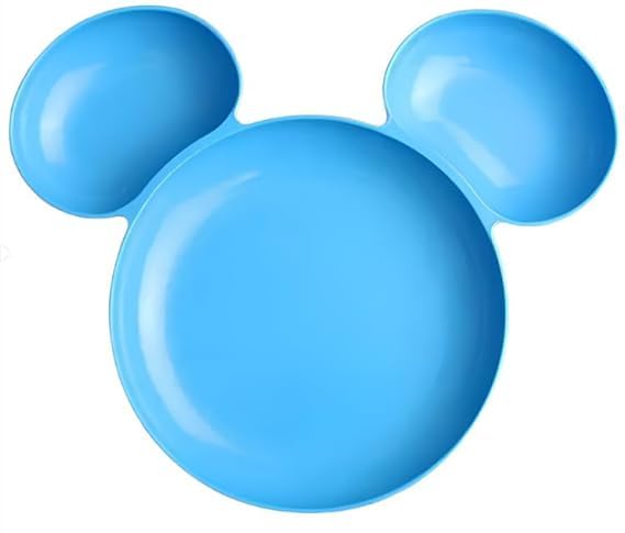 Cyrox Snacks, Food Serving Divided Plates with 2 Forks and 2 Spoons Plastic Unbreakable Mickey Minnie Shaped Plate for Kids (1Set) - Image 1