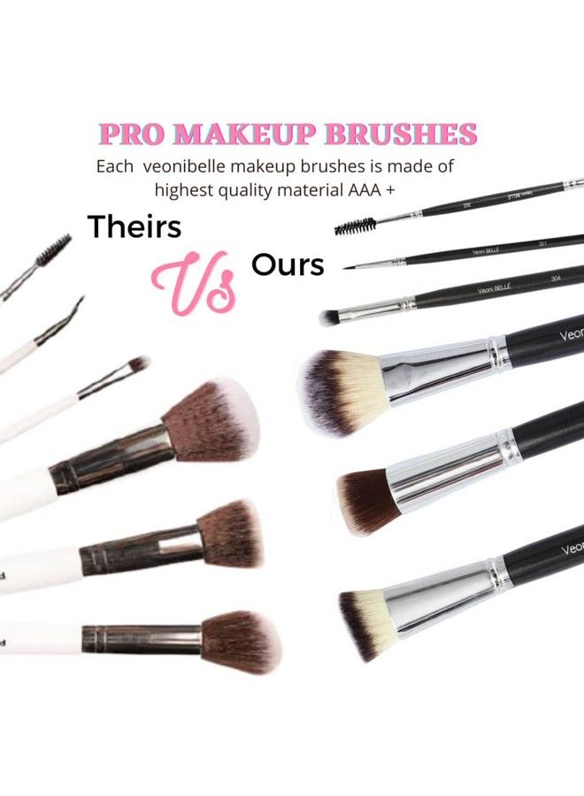 Veoni Belle Dualended Angled Eyebrow Brush With Spoolie Angular Eyebrow Brush - Image 3