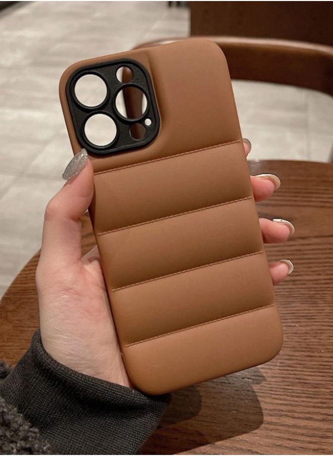 VR CREATIVE - Brown Puffer Jacket Case (Matte) for Apple Iphone 13 Pro Max - Image 1