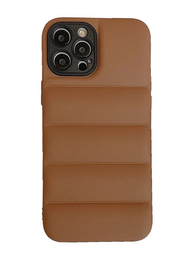 VR CREATIVE - Brown Puffer Jacket Case (Matte) for Apple Iphone 13 Pro Max - Image 1