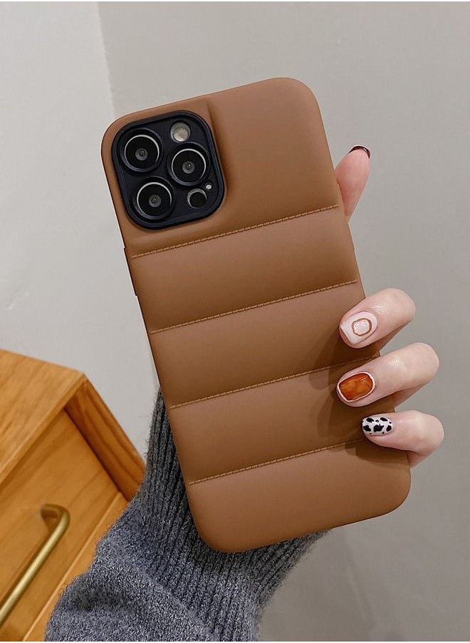 VR CREATIVE - Brown Puffer Jacket Case (Matte) for Apple Iphone 13 Pro Max - Image 1