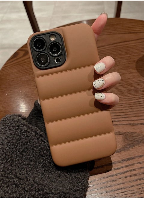 Brown Puffer Jacket Case (Matte) for Apple Iphone 13 Pro Max