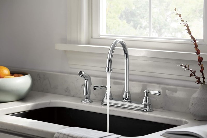 Peerless P2865LF Elmhurst TwoHandle Kitchen Faucet with Spray DeckMount Chrome - Image 2