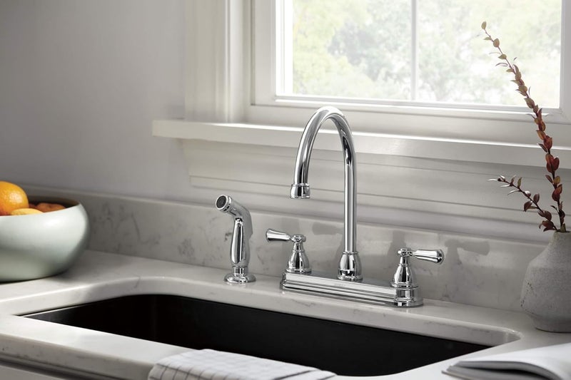 Peerless P2865LF Elmhurst TwoHandle Kitchen Faucet with Spray DeckMount Chrome - Image 4