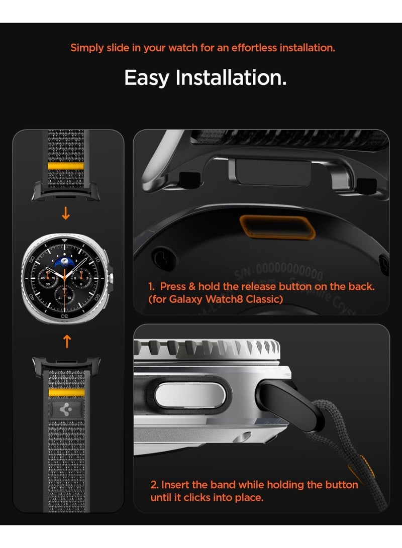 Spigen Athlex Air for Galaxy Watch 8 Band compatible with Samsung Galaxy Watch 8 Classic 46mm, Galaxy Watch8 44/40mm Adjustable Loop Band Strap - Active Black - Image 3