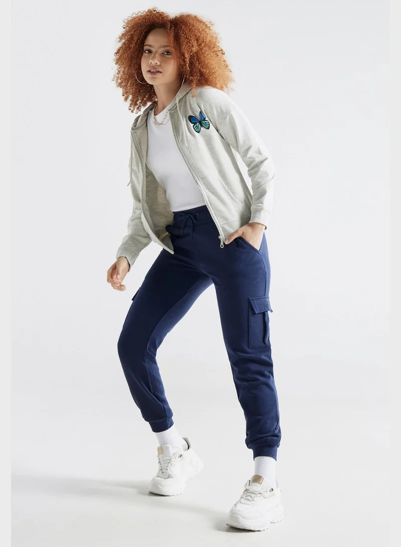 FAV Printed Pocket Detail Hoodie