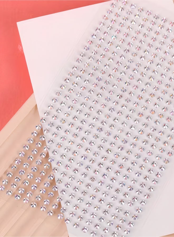 aeen 450pcs Iridescent Rhinestone Stickers, 3D Face Gems for Women, Self-Adhesive Face and Body Jewels for Eyes, Hair, Makeup, Music Festivals, Parties and Holidays - Image 3