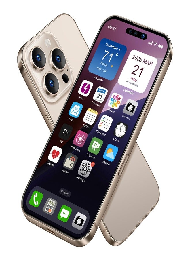 Mearar Dummy Fake Phone Model, Looks Like The Real Phone Compatible with Phone 16 Pro max, for Cell Phone Store Display or Send a Toy Phone 16 Promax for Kids (Gold Rainbow) - Image 1