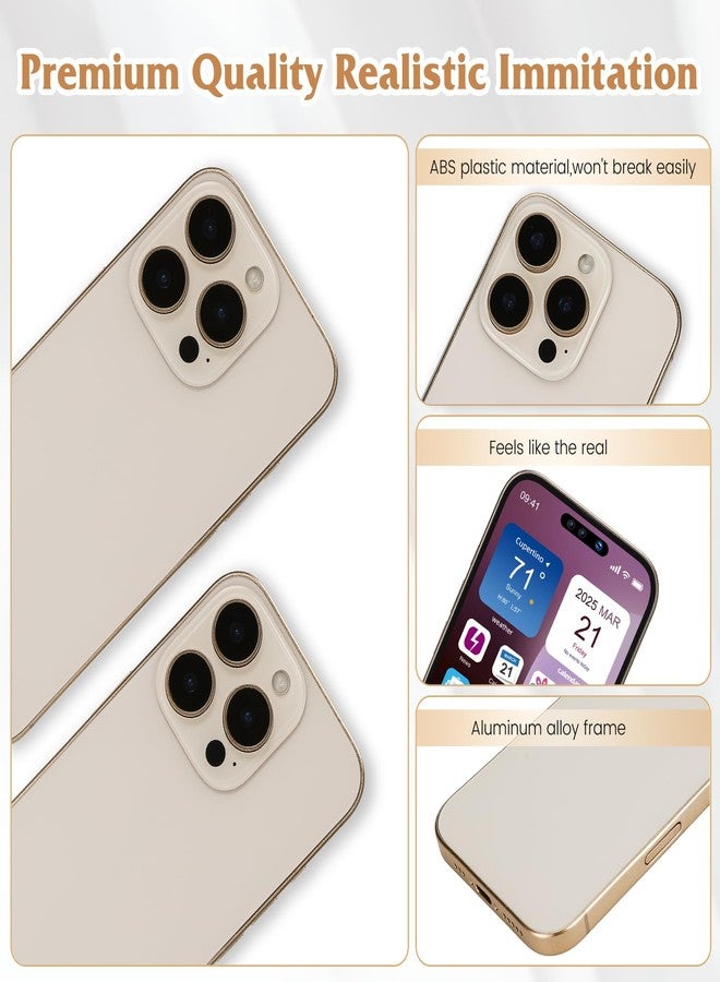Mearar Dummy Fake Phone Model, Looks Like The Real Phone Compatible with Phone 16 Pro max, for Cell Phone Store Display or Send a Toy Phone 16 Promax for Kids (Gold Rainbow) - Image 3