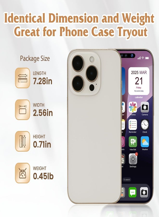 Mearar Dummy Fake Phone Model, Looks Like The Real Phone Compatible with Phone 16 Pro max, for Cell Phone Store Display or Send a Toy Phone 16 Promax for Kids (Gold Rainbow) - Image 2