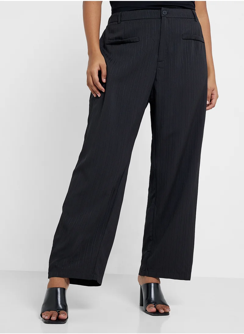 Ginger Plus Wide Leg Textured Pants