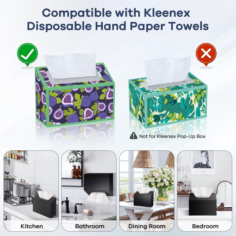 TAINESS Acrylic Hand Towel Box Cover Compatible with Kleenex Disposable Hand Towels Wall-Mounted Paper Towel Dispenser Suitable for Tabletop, Bathroom, Car, and Office Use Valentine's Day Gifts (Black) - Image 5