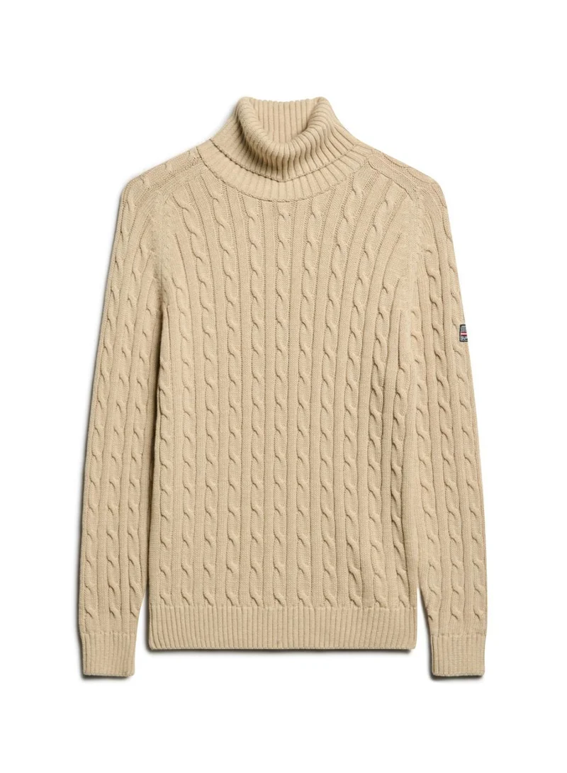 سوبر دراي Slouchy Cable Roll Neck Jumper
