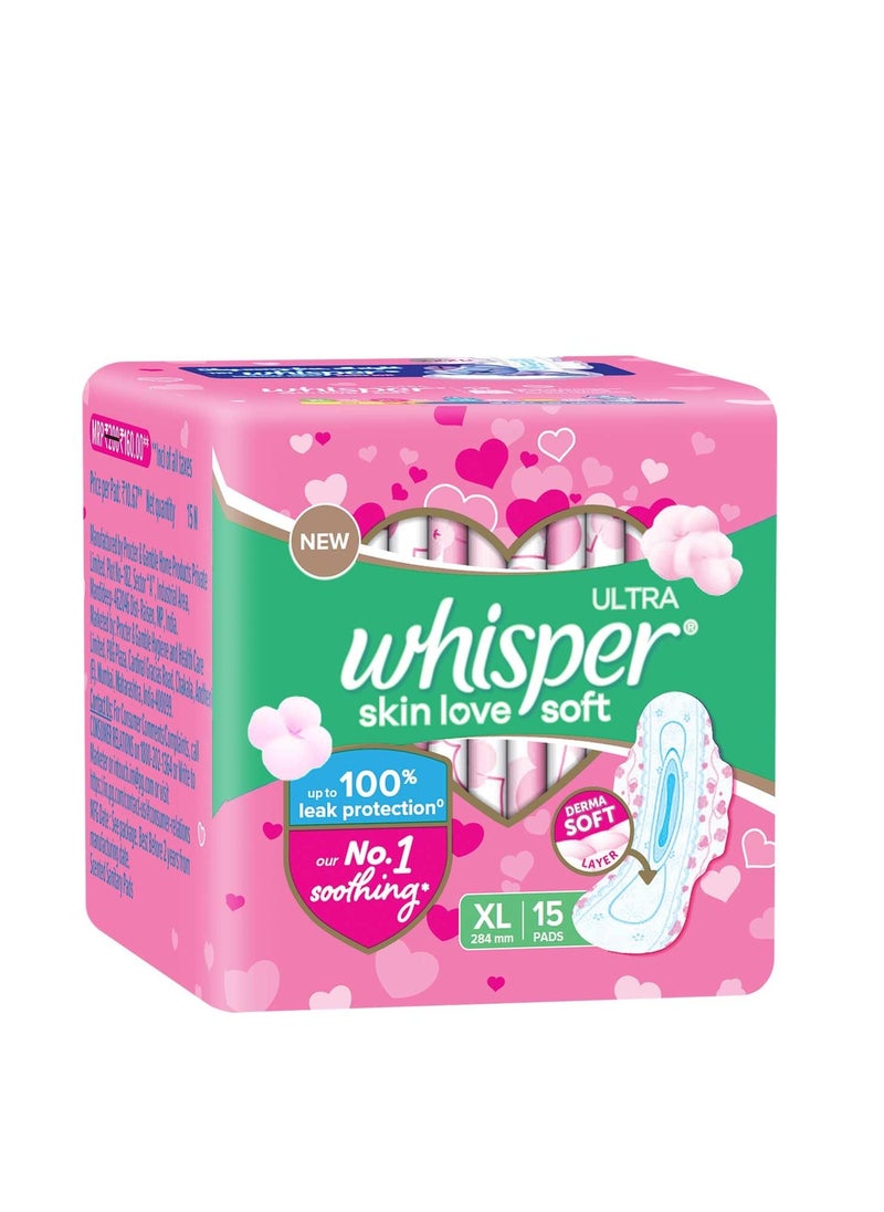 Whisper Whisper Ultra Soft Sanitary Pads for Women, XL, 15 Napkins (Pack of 1)  - Image 2
