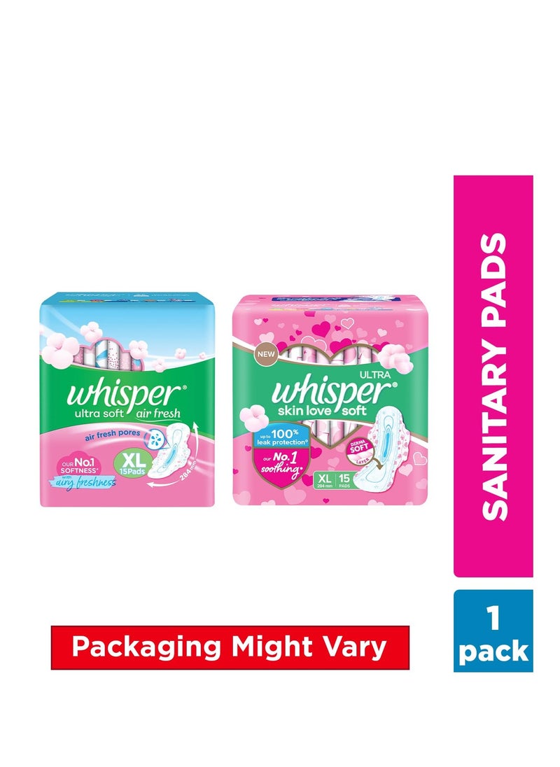 Whisper Whisper Ultra Soft Sanitary Pads for Women, XL, 15 Napkins (Pack of 1)  - Image 3