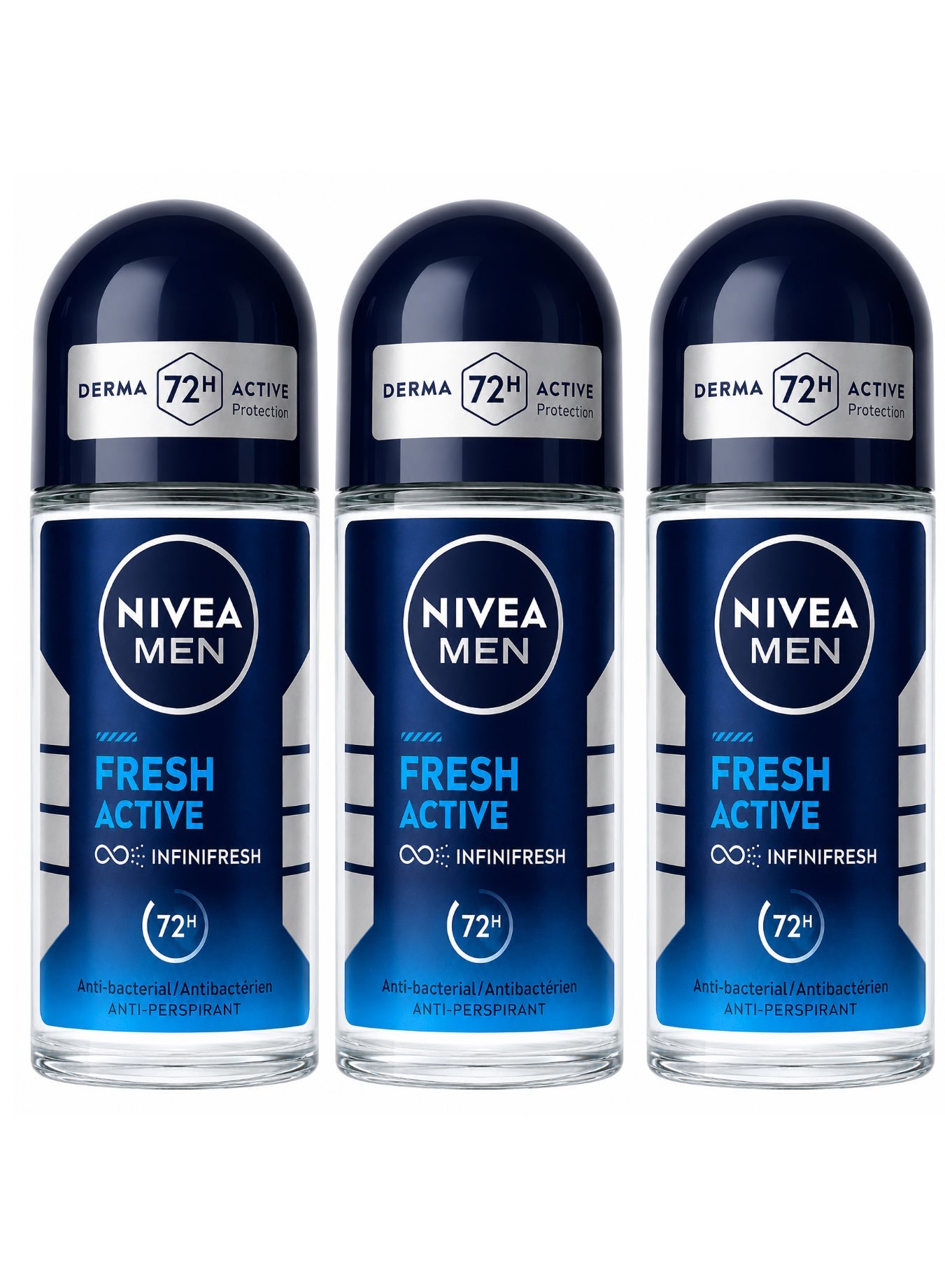Nivea Pack Of 3 Nivea Fresh Active Roll 50 ml