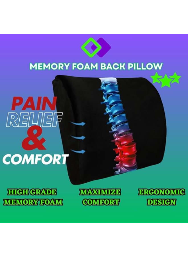 Lumbar Support Pillow for Office Chair and Car Seat, Memory Foam with Perfect Balance, Multi-Use Lumbar Support Cushion for Lower Back - Image 3