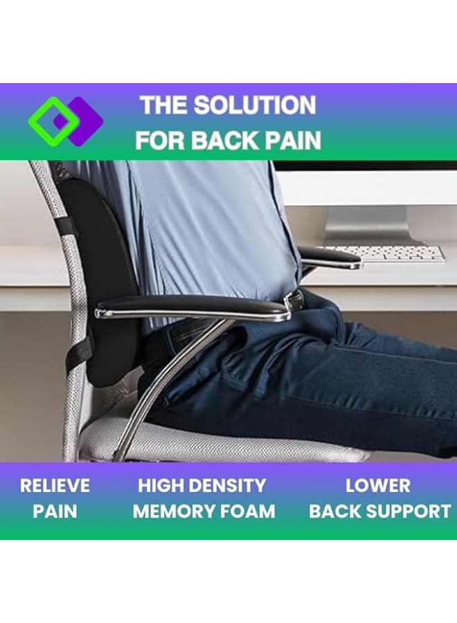 Lumbar Support Pillow for Office Chair and Car Seat, Memory Foam with Perfect Balance, Multi-Use Lumbar Support Cushion for Lower Back - Image 4