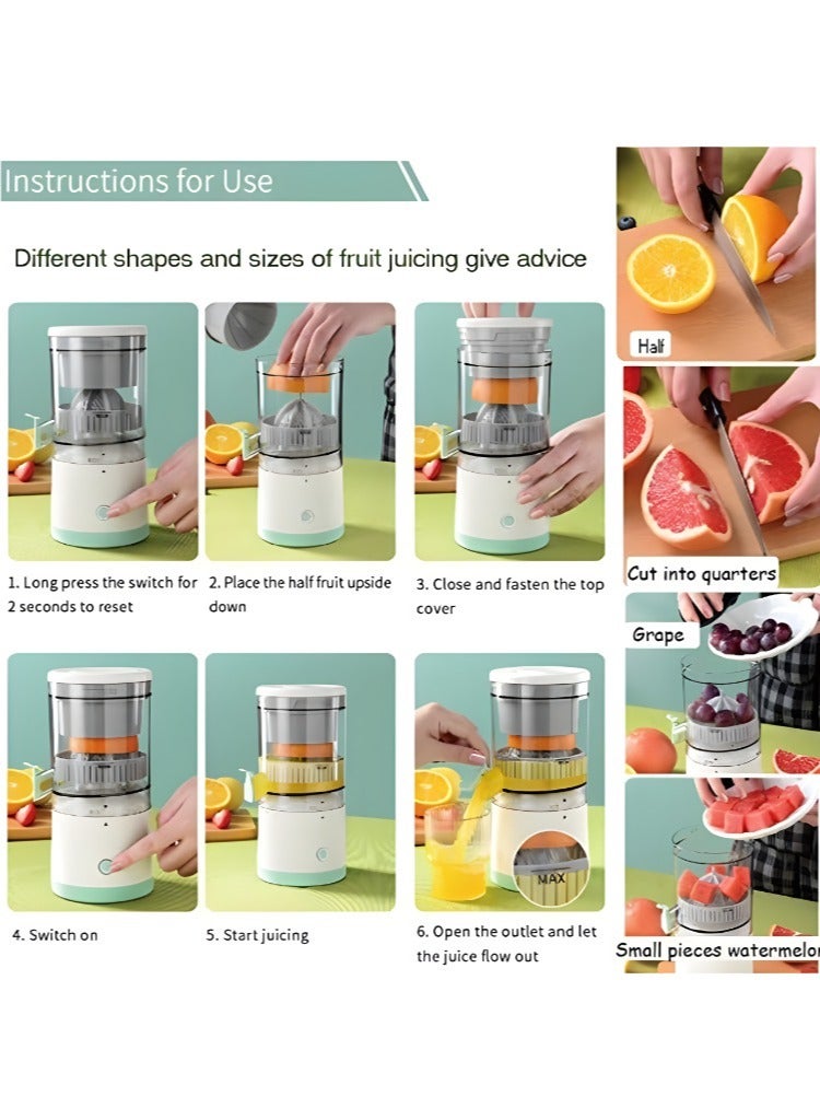 MANAM TRADING Citrus Juicer Machines Fruit Electric Orange Juicer Squeezer USB Rechargeable Easy Press Lemon Lime Orange Grapefruit Juice Squeezer Easy to Clean fruit juicer - Image 4