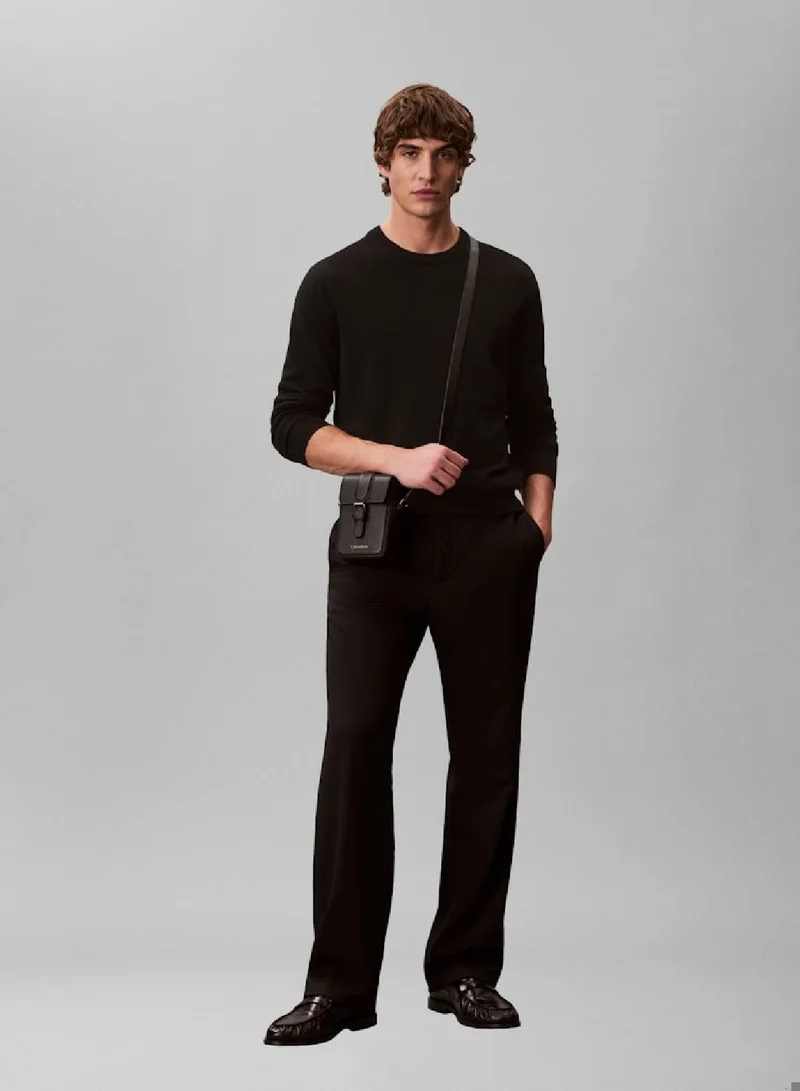Calvin Klein Black Leather Slim Reporter Bag for Men | Best Price UAE